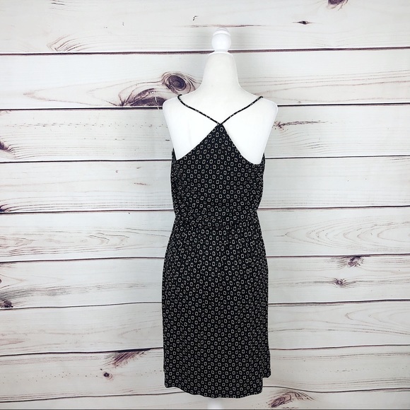 LOFT Black Print Racerback Spaghetti Strap Dress - Picture 6 of 8
